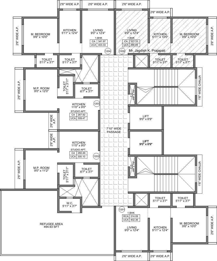 1 BHK plan